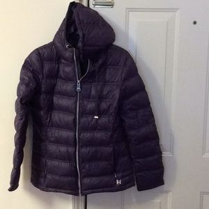 Small Calvin Klein purple puffer jacket with hood